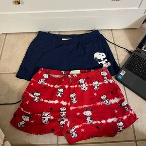 Peanuts Snoopy Red & Navy Sleep Shorts Set